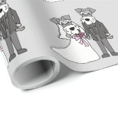 Miniatuur Schnauzer Dog Bride en Groom Wedding Cadeaupapier (Rol Hoek)