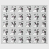 Miniatuur Schnauzer Dog Bride en Groom Wedding Cadeaupapier (Vlak)