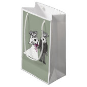 Miniatuur Schnauzer Dog Bride en Groom Wedding Klein Cadeauzakje (Voorkant Gekanteld)