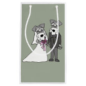 Miniatuur Schnauzer Dog Bride en Groom Wedding Klein Cadeauzakje (Voorkant)