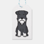 Miniatuur Schnauzer Dog Cartoon Cadeaulabel (Achterkant)