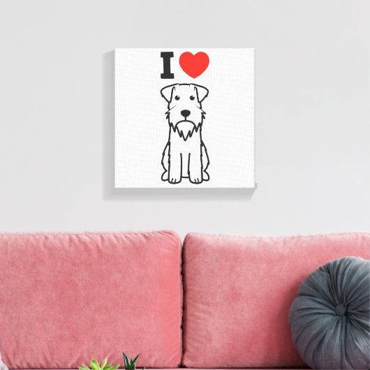 Miniatuur Schnauzer Dog Cartoon Canvas Afdruk (Insitu (Woonkamer))