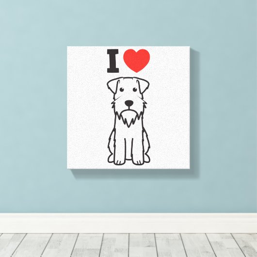 Miniatuur Schnauzer Dog Cartoon Canvas Afdruk (Insitu (Houten vloer))