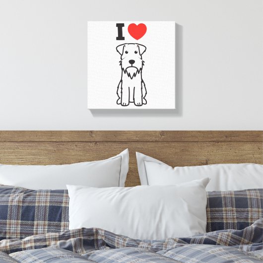 Miniatuur Schnauzer Dog Cartoon Canvas Afdruk (Insitu (Slaapkamer))