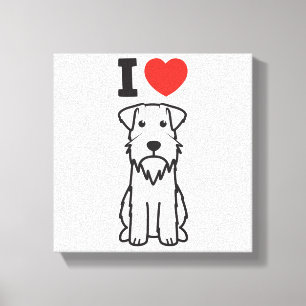 Miniatuur Schnauzer Dog Cartoon Canvas Afdruk