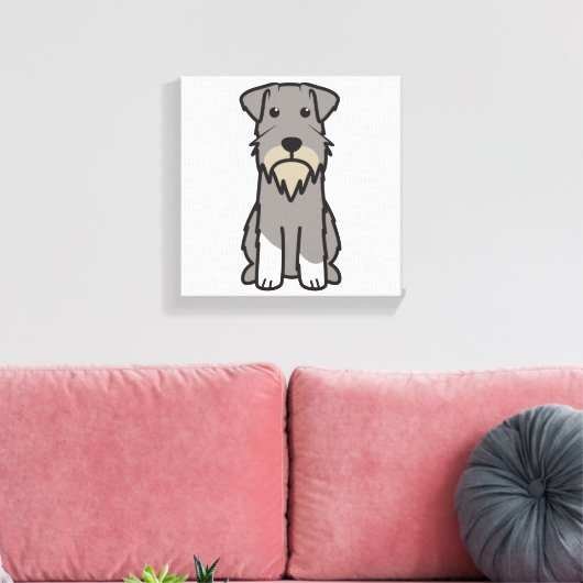 Miniatuur Schnauzer Dog Cartoon Canvas Afdruk (Insitu (Woonkamer))