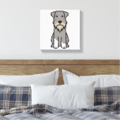 Miniatuur Schnauzer Dog Cartoon Canvas Afdruk (Insitu (Slaapkamer))