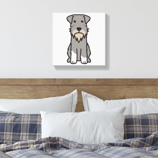 Miniatuur Schnauzer Dog Cartoon Canvas Afdruk (Insitu (Slaapkamer))