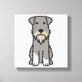 Miniatuur Schnauzer Dog Cartoon Canvas Afdruk (Voorkant)