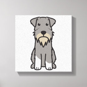 Miniatuur Schnauzer Dog Cartoon Canvas Afdruk