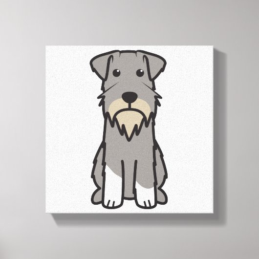 Miniatuur Schnauzer Dog Cartoon Canvas Afdruk (Voorkant)