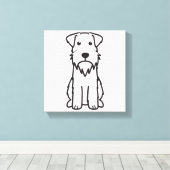 Miniatuur Schnauzer Dog Cartoon Canvas Afdruk (Insitu (Houten vloer))
