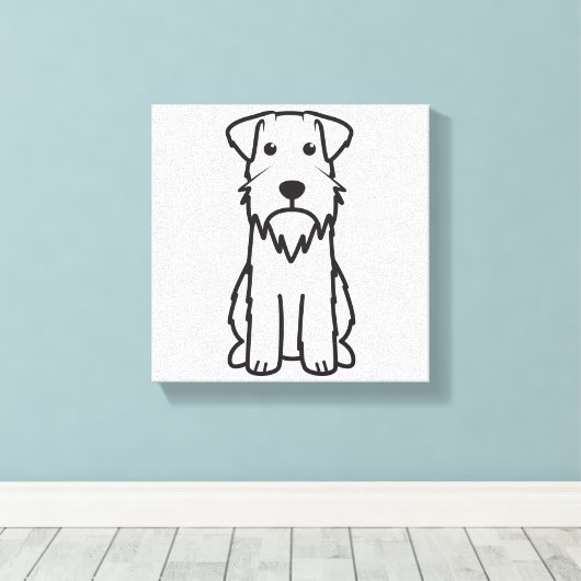 Miniatuur Schnauzer Dog Cartoon Canvas Afdruk (Insitu (Houten vloer))