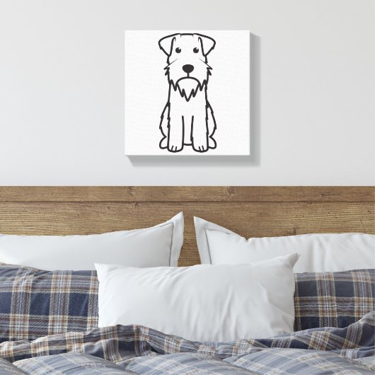 Miniatuur Schnauzer Dog Cartoon Canvas Afdruk (Insitu (Slaapkamer))