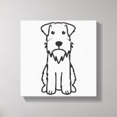 Miniatuur Schnauzer Dog Cartoon Canvas Afdruk (Voorkant)