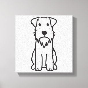Miniatuur Schnauzer Dog Cartoon Canvas Afdruk