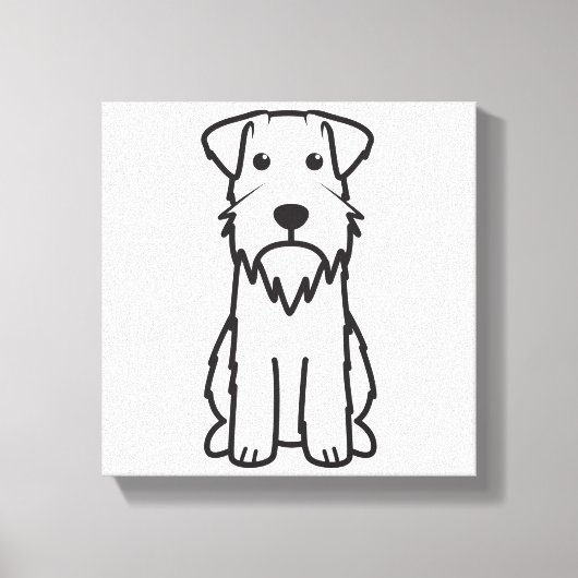 Miniatuur Schnauzer Dog Cartoon Canvas Afdruk (Voorkant)