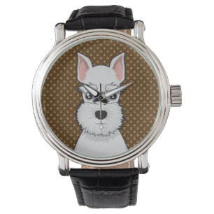 Miniatuur Schnauzer Dog Cartoon Paws Horloge
