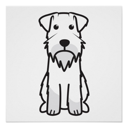 Miniatuur Schnauzer Dog Cartoon Perfect Poster (Voorkant)