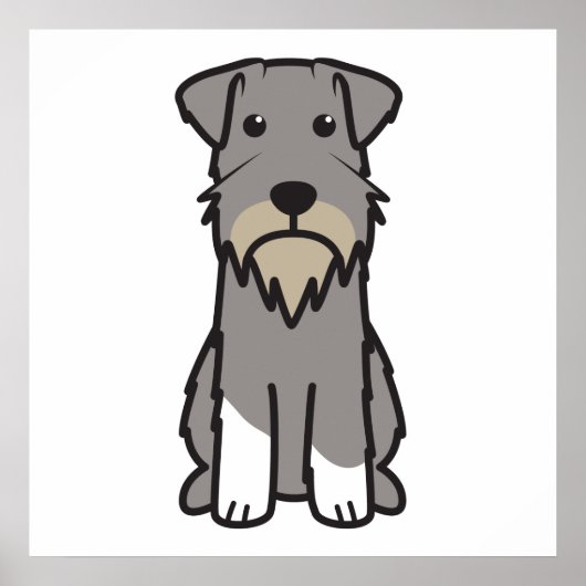 Miniatuur Schnauzer Dog Cartoon Poster (Voorkant)