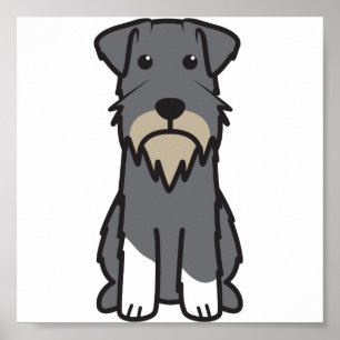 Miniatuur Schnauzer Dog Cartoon Poster