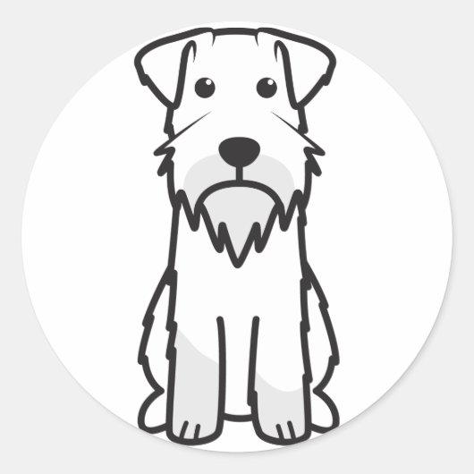 Miniatuur Schnauzer Dog Cartoon Ronde Sticker (Voorkant)