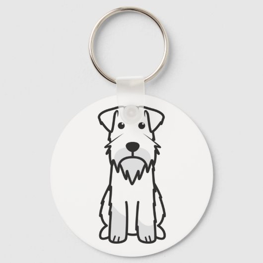 Miniatuur Schnauzer Dog Cartoon Sleutelhanger (Voorkant)