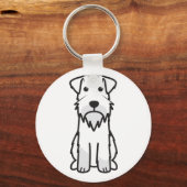 Miniatuur Schnauzer Dog Cartoon Sleutelhanger (Voorkant)
