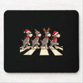 Miniatuur Schnauzer Dog Crossing Road Xmas Muismat (Voorkant)