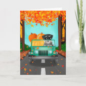 Miniatuur Schnauzer Dog Herfst Pompoen Kaart (Voorkant)