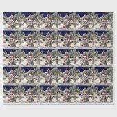 Miniatuur Schnauzer Dog In Sneeuw Kerst Pet Cadeaupapier (Vlak)