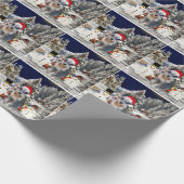 Miniatuur Schnauzer Dog In Sneeuw Kerst Pet Cadeaupapier (Hoek)