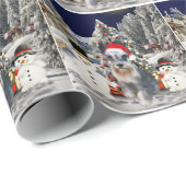 Miniatuur Schnauzer Dog In Sneeuw Kerst Pet Cadeaupapier (Rol Hoek)