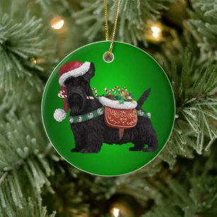 Miniatuur Schnauzer Dog kerstversiering Keramisch Ornament