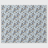 Miniatuur Schnauzer Dog Paw Print Pattern Cadeaupapier (Vlak)