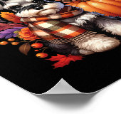 Miniatuur Schnauzer Dog Pumpkin Spice Happy Herfst Poster (Hoek)