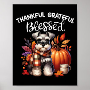 Miniatuur Schnauzer Dog Pumpkin Spice Happy Herfst Poster