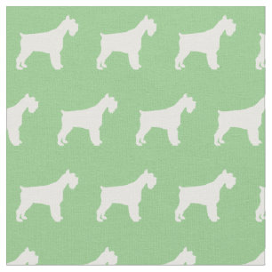 Miniatuur Schnauzer Dog Silhouette Pet Sage Green Stof