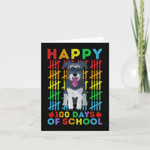 Miniatuur Schnauzer Dog-student Happy 100 dagen va Kaart