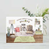 Miniatuur Schnauzer Dog Verhuisaankondiging Kaart (Staand voorkant)