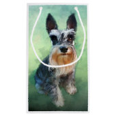 Miniatuur Schnauzer Dog Water Color Art Painting Klein Cadeauzakje (Achterkant)