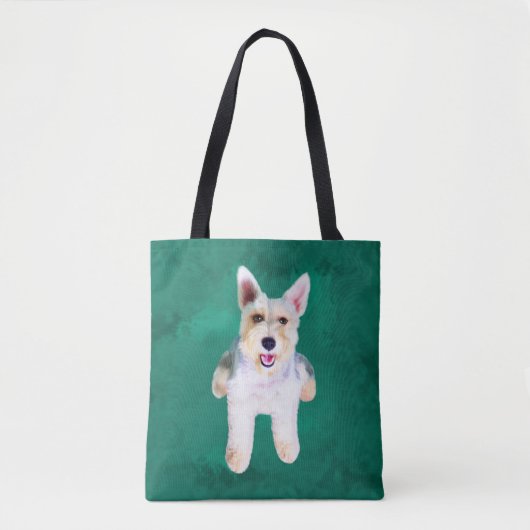 Miniatuur Schnauzer Dog Water Color Art Painting Tote Bag (Voorkant)