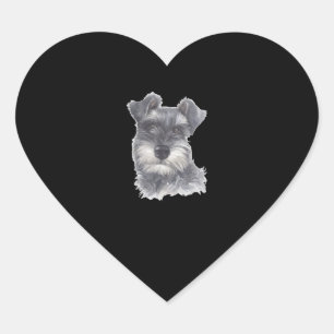 Miniatuur Schnauzer Dog - Waterverf Art Dog Gift Hart Sticker