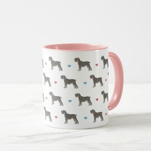 Miniatuur Schnauzer en Hearts-Mok Mok (Voorkant rechts)