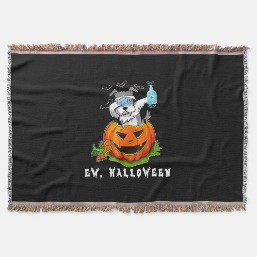 Miniatuur Schnauzer Ew Halloween Pumpkin Washing Deken (Voorkant)