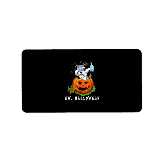 Miniatuur Schnauzer Ew Halloween Pumpkin Washing Etiket (Voorkant)