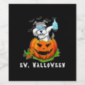 Miniatuur Schnauzer Ew Halloween Pumpkin Washing Wijn Etiket (Enkel label)