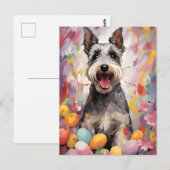 Miniatuur Schnauzer Gelukkig Pasen Briefkaart (Voorkant / Achterkant)