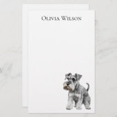 Miniatuur schnauzer gepersonaliseerd notitieblok briefpapier (Voorkant / Achterkant)