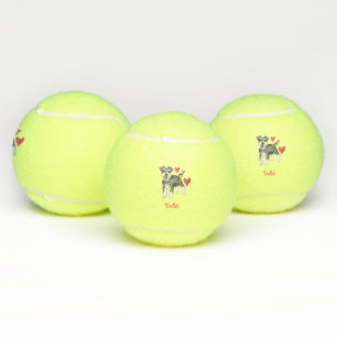 Miniatuur Schnauzer Gepersonaliseerde Hond Tennisballen